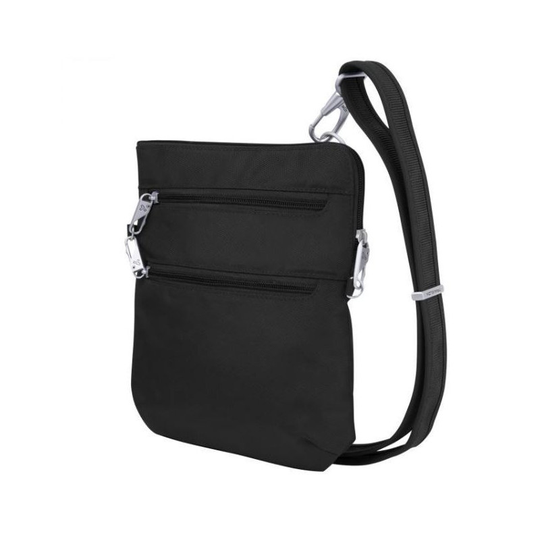 Travelon Anti-Theft Classic Slim Double Zip turvaolkalaukku, musta