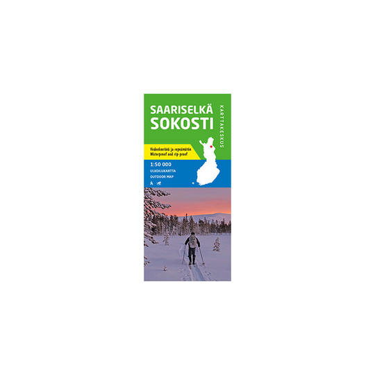 Karttakeskus Saariselkä Sokosti 1:50 000, vedenkestävä ulkoilukartta 2019